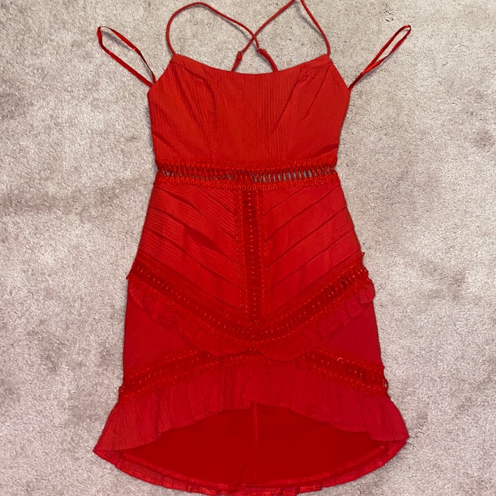 Hello Molly NWOT Searching Seattle Red Mini Dress With Cutouts